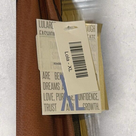 Lularoe NWT Lola Skirt Size XL Brown/Copper With Black Tulle Overlay And Birds - Picture 3 of 6